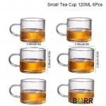 BORREY Loominguline Klaasist Teekann Kuumuskindel Borosilikaatklaasist Teekann T&uuml;rgi Tilgutuspott Tee Kohvi Valmistamiseks Automaatne Teekann Tass 6Pcs Teacup