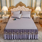 3 tk Voodipesukomplekt Euroopa Luksus Suvine Jahutav Voodikate Lateks J&auml;&auml;siid Elegantne Voodikate Eemaldatav T&otilde;mblukuga Tepitud Voodikate 2pcs pillowcases
