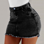 Uued Naiste Suvised L&uuml;hikesed Teksad Denim Naiselik Taskud Pesu Denim Miniseelikud XXXL