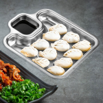 Food Tray Fruit Dish Easy to Clean Snack Container Cooling Rack Dipping Plate Roast Meat Silver