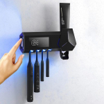 UV-hambaharja hoidik Intelligentne hambaharja sterilisaator Automaatne hambapasta pigistaja jaotur Vannitoa tarvikute komplekt must