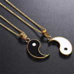 Hiina stiilis Tai Chi Bagua Yin Yang ripatsiga kaelakee komplekt Unisex kuld