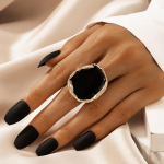 Oil Big Joint Ring Gooti ehted Bohemian Black Stone S&otilde;rmus naistele Meeste v&otilde;lusid