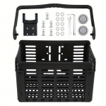 1 tk vastupidav kokkupandav jalgrattakorv, eemaldatav kokkupandav jalgratta juhtraua esikorv, jalgratta pakihoidja, jalgrattatarvikud must