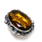 Citrine Gemstone Handmade 925 Sterling Silver Gift Jewelry Ring Size 7 d1g94