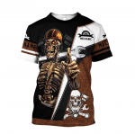 Meeste T-s&auml;rk Vintage r&otilde;ivad 3D Skull Print T-s&auml;rk Hooldus T&ouml;&ouml;riided Harajuku vabaaja O-kaelusega l&uuml;hikeste varrukatega &uuml;lisuured topid S