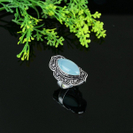 Natural Aquamarine Gemstone Handmade 925 Sterling Silver Ring Size 8 m0w56
