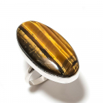 Natural Tiger Eye Gemstone Handmade 925 Sterling Silver Gift Ring Size 8 y6z61