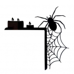 Halloweeni ukse nurga silt puidust must k&otilde;rvits n&otilde;id &auml;mblikuv&otilde;rk loss ukse pealispaneel raam silt kodupeoks Halloweeni dekoor