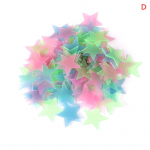 100 tk 3D t&auml;hed pimedas helendavad helendavad luminofoorplastist seinakleebis sinine