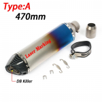 470 mm universaalne mootorratta v&auml;ljalasketoru summuti modifitseeritud summutitoru koos BD Killer eemaldatava summutiga Ninja400 Z250 R1 jaoks Type A