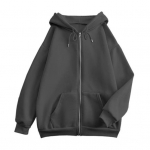 Meeste naiste jope kapuutsiga pingutusn&ouml;&ouml;riga pikkade varrukatega t&otilde;mblukuga plekist taskutega v&auml;lisriided avara vormiga dressipluus. L valge