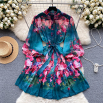 Suvine prantsuse vintage lilleprindiga kleit naistele retro laternvarrukatega paeltega n&ouml;&ouml;riga kinnitatavad riided uus disain esteetiline elegantne peokleidid S roheline
