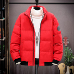 Trendikas meeste talvine puuvillane mantel kapuutsiga soe jakk Uue stiili Higuardi br&auml;ndi Casual Scene Fashion puuvillase polsterdatud jope M punane