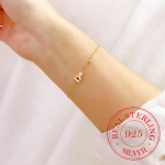 S925 Sterling h&otilde;bedane naiste k&auml;ev&otilde;ru 14K kullatud s&otilde;nadega kristallv&otilde;ru k&auml;ev&otilde;rud naistele t&uuml;drukutele peened ehted pulmakink