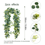 Kunstlik roheline taim eukal&uuml;pti lehed viinapuu Eukal&uuml;pti viinapuu pulmakaunistus Kodu peolaua kaunistus AL888 rattan