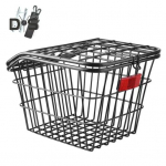 Jalgratta tagumine hoiukorv Raske, suure mahutavusega universaalne MTB maantee m&auml;gijalgratta metalltraadist korv Jalgrattatarvikud B must