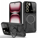 Luksuslik Armor p&otilde;rutuskindel magnetr&otilde;ngas Magsafe'i &uuml;mbrisele OPPO Reno 12 Pro Reno12 jaoks koos hoidiku aluse kattega Reno12Pro jaoks For Reno 12 must