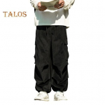 Meeste cargo-p&uuml;ksid, lahtised, &uuml;hev&auml;rvilised, vintage-stiilis, velvetist, t&auml;navastiilis, sirged, laiad jalad, mitme taskuga, t&auml;navariided, &otilde;ues reisimiseks m&otilde;eldud p&uuml;ksid L must