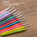 9/12 tk 2mm-10mm v&auml;rviline silikoon, pehme k&auml;epidemega heegeln&otilde;el, &uuml;hepealine l&otilde;ng. DIY heegeln&otilde;ela komplekt 12pcs