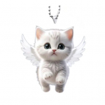 Ingli kassi ripats tahavaatepeegli ornamendiga auto kaunistus armas valge kassipoja ripats