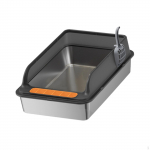 Cat Litter Box Toilet Top Entry Bedpan for Indoor Cats with High Sides Easy to Clean Low khaki