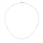 Kaelakee - Perlinea - AAA+ mageveekultuuritud p&auml;rl - 3-4 mm - valge kuld - 42 cm