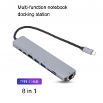 8-&uuml;hes C-t&uuml;&uuml;pi dokkimisjaam C-t&uuml;&uuml;pi USB C-jaotur C-t&uuml;&uuml;pi 4K HDMI RJ45 Etherneti adapteriga USB 3.0 jaotur PD 87W kiirlaadimisega SD/TF-kaardilugeja s&uuml;learvuti jaoks