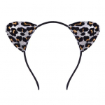 Juukser&otilde;ngas LeopardPrindiga kassik&otilde;rvakaunistus Halloweeni peapael, pehme reguleeritav Cosplay peakatte teema punane