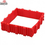Koogivorm - Ise tee - Punane silikoon - Kuumuskindel - 4-osaline komplekt - 19x5,5 cm