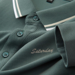 Mooruspuusiidist pikkade varrukatega polos&auml;rk meestele, tikandiga, &auml;ri, vaba aeg, kerge luksus, s&uuml;gis ja talv, v&auml;rvide sobitamisega T-s&auml;rk M khaki