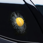 3D-jant Keeruline katkise klaasiga kleebis Auto kerekujundusega loominguline autoaken Yellow Tennis Ball