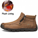 Meeste saapad K&otilde;rge &uuml;laosaga nahksaapad Plush Outdoor Suured S&uuml;gis/talvised Pluss Velvet Soojad K&auml;sitsi valmistatud Poolsaapad 47