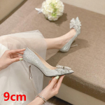 Mood 2024 Uusimad Tuhkatriinu kingad Seksikad kikilips, k&otilde;rged kontsad, naiste pumbad, terava varbaga naiste kristallpeo pulmakingad Zapatillas Mujer 31