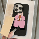 Telefoni&uuml;mbris iPhone 11 13 XR XS Max &uuml;mbrisele iPhone 12 14 15 16 Pro Max 12 Pro 15 Plus Nahast v&auml;rvitud veekindel kukkumis- ja kulumiskindel multikas iPhone 16 Pro Max valge