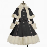 Naiste Mood Pikkade Varrukatega Karusnahast Mantlid Vintage Gooti Viktoriaanlik Magus Vibu Lolita Kleit S&uuml;gis Talv Soe Rev&auml;&auml;riga Kleit Mantel Fantaasia Cosplay Kost&uuml;&uuml;m XXXXXL must