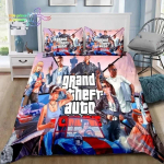 3D-prindiga Grand Theft Auto GTA M&auml;nguri Voodipesukomplekt &Uuml;heinimese Twin T&auml;iskasvanu T&auml;iskasvanu Kuninganna Kuningas Suurusega Voodikomplekt T&auml;iskasvanud Laste Magamistuba AU Single 140x210cm