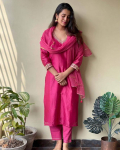 India Bollywood Kurta P&uuml;kside ja Dupattaga Komplekt Naistele Disainer Top Tuunika Kurti Salwar &Uuml;likond S roosa