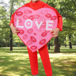 Heart Costume Dress up Funny Outfit for Party Supplies Role Playing Performance XL red