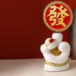 Coins in Hand Statue Sculpture Home Warming Gift Craft Decorative Figurine Desktop Ornament for