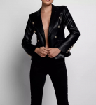 Klassikaline Black Blazer Button Party Ehtsast lambanahast stiilsed naised S must