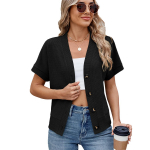 YYFS naistemood vabaaja suve kevade &uuml;hev&auml;rvilise tr&uuml;kiga l&uuml;hikeste varrukatega V-kaelusega pluusid ja s&auml;rgid S