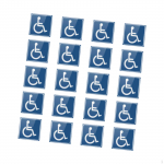 20x Disabled Wheelchairs Signs Symbol Stickers 3x3 inch Disability Decals for