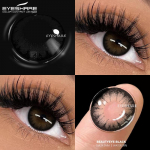 EYESHARE 1Pair Black Colored Contact Lenses Yearly Use Soft Cosmetic Eye Beauty Lenses for Eye Dark Color Eye Cosmetics