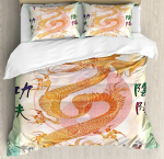 Punane Alus Must Draakoni Prindiga Voodipesukomplektid T&auml;issuuruses Hiina Draakoni Mustriga Voodipesukomplektid T&auml;issuuruses Pehmed 3-osalised Tekikomplektid 70x133cm 2pcs