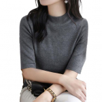 Naiste kampsun, poolk&otilde;rge krae, poolvarrukatega kudumistopid, &uuml;hev&auml;rvilised Slim Fit sviitrid, t&auml;navar&otilde;ivad M roosa