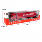 1/50 konteinerveoki m&auml;nguauto, kogutava transpordis&otilde;iduki mudelauto tulede ja helidega, tagasit&otilde;mmatav survevalu m&auml;nguasi kingitus lastele 1/50-Size:33*5*8cm punane