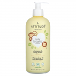 ATTITUDE, Baby Leaves Science, 2-in-1 Looduslik &scaron;ampoon ja du&scaron;igeel, Pirnimahl, 16 fl oz (473 ml)