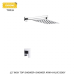 Peidetud Harjatud Kuld Du&scaron;ikomplekt Vannitoa Seinale Paigaldatav Ruudukujuline Vihmadu&scaron;&scaron; Peidetud Messingist Kuum ja K&uuml;lm Du&scaron;isegistiga