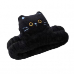 1/3 tk Cartoon Cat Decor peapaelad korallifliisist elastne meik N&auml;opesu juuksed must